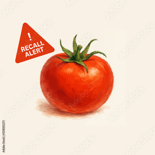Tomato Recall Alert Sign Illustration