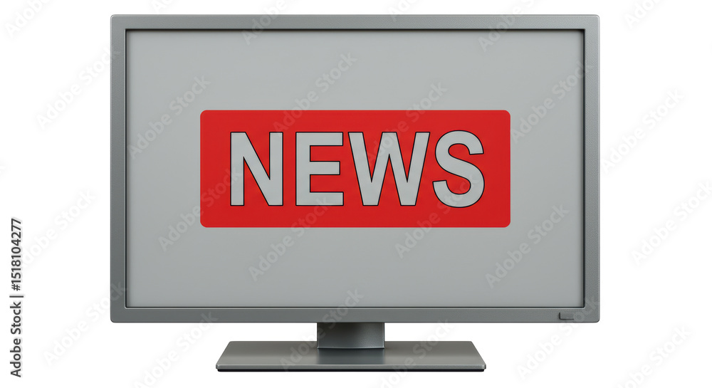 Isolated News TV isolated on white background Isolated News TV isolated on white background