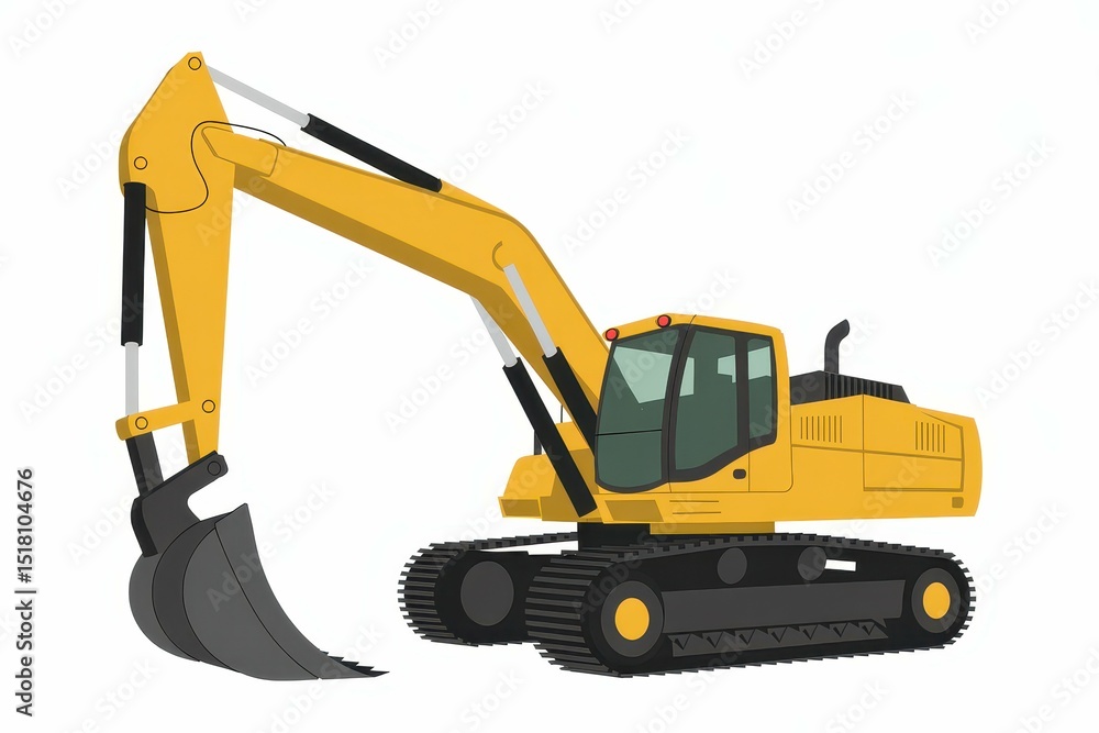 Mechanical shovel isolated over white Mechanical shovel isolated over white