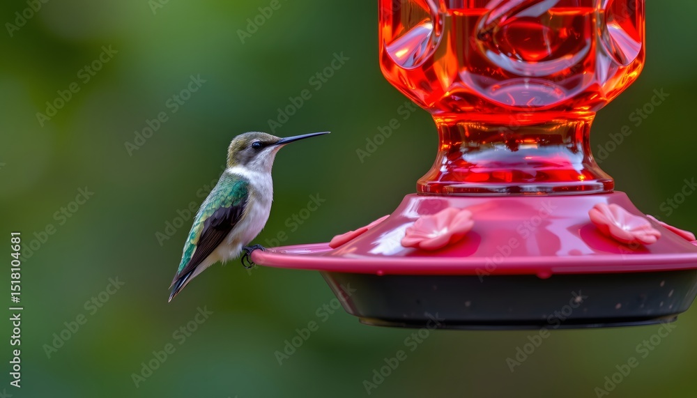 Obraz premium solitary hummingbird, copy space.