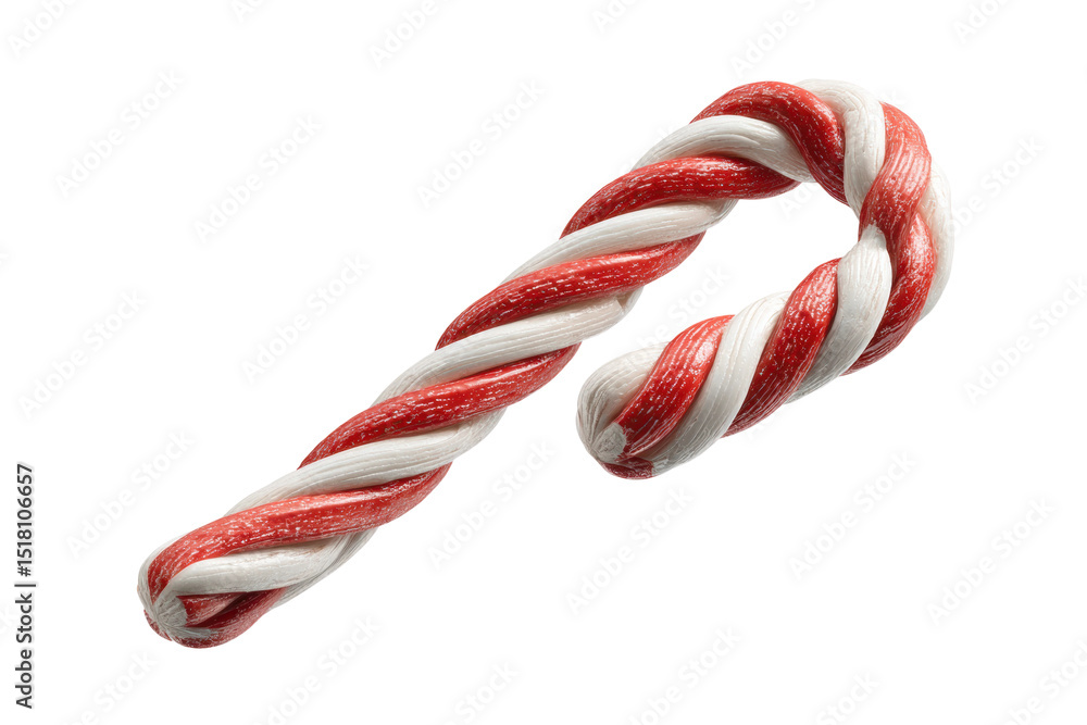 Fototapeta premium PNG Festive red and white candy cane on black background