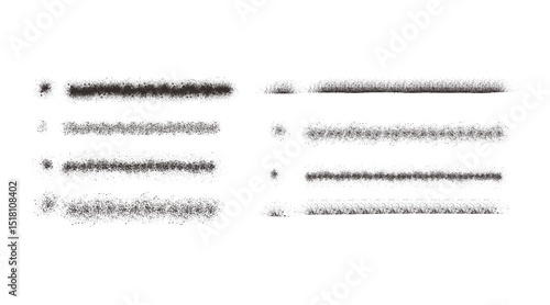 Paint spray noise of grains or brush dust and black sand particles, vector abstract shape effect. Wavy spray paint in graffiti ink style with grainy noise texture of black dots and rough dust