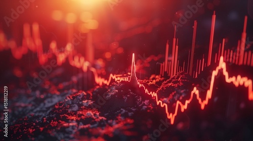 Stock market graph trading analysis investment financial, stock exchange financial or forex graph stock chart graph business crisis crash loss and grow up gain and profits win up trend growth money