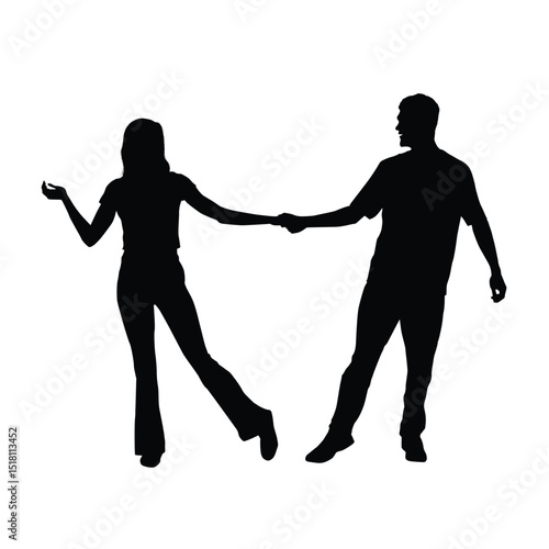 Silhouette of a couple dancing together