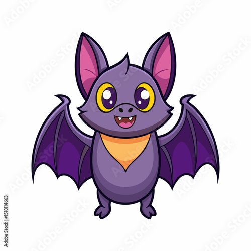 Adorable Cartoon Bat Illustration