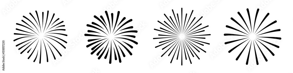 Obraz premium Fire works icon. Firework icon set