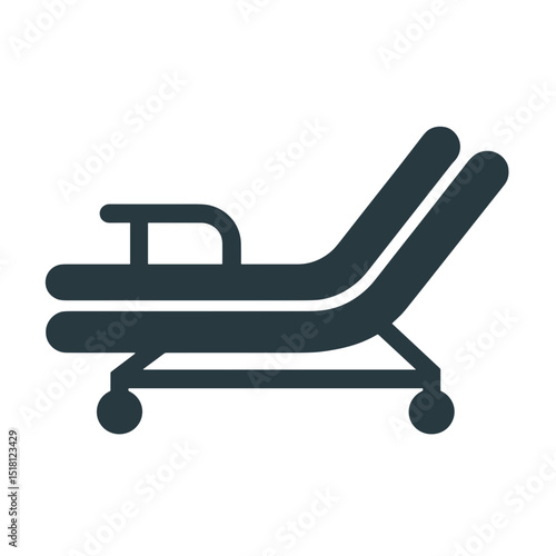 Hospital bed icon in minimalist flat style  