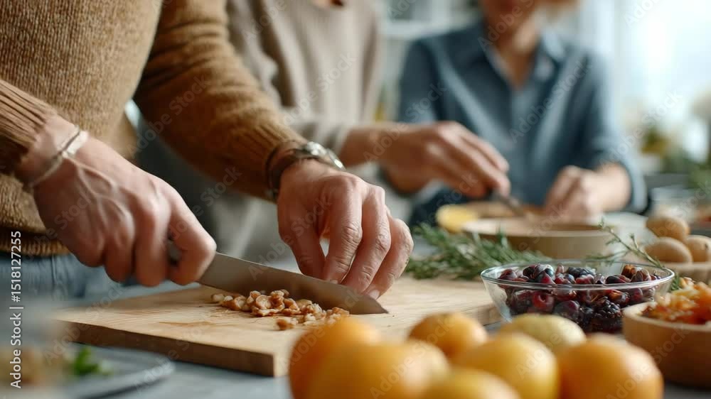 Cooking with Friends Chopping Ingredients in Kitchen for Joyful Meal Preparation Together Cooking with Friends Chopping Ingredients in Kitchen for Joyful Meal Preparation Together