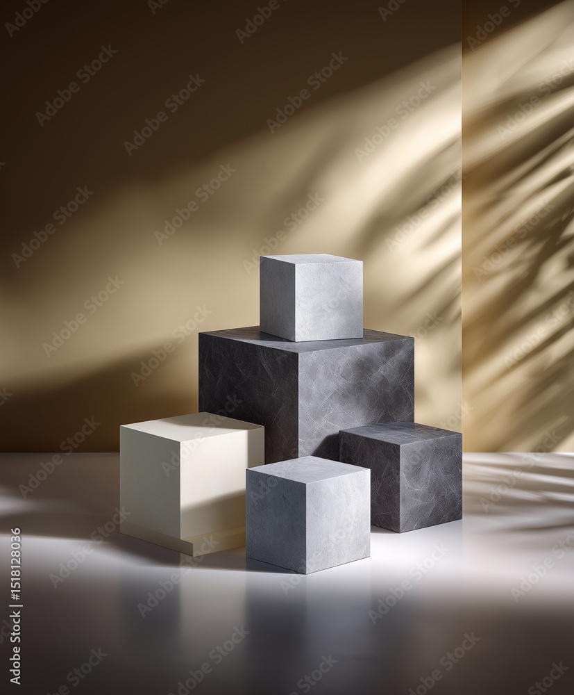 Floating Geometric Shapes with Subtle 3D Shadows in Cool Gray and Warm Ivory, Clean Lines and Depth for Premium Product Showcases, Generated AI
Floating Geometric Shapes with Subtle 3D Shadows in Cool Gray and Warm Ivory, Clean Lines and Depth for Premium Product Showcases, Generated AI