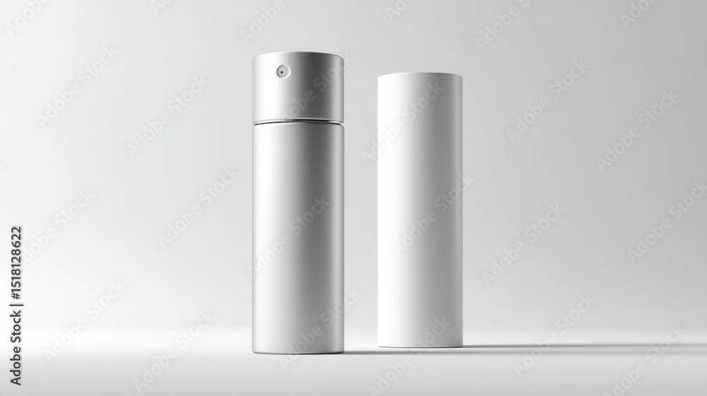 Metallic spray bottle and container mockup Metallic spray bottle and container mockup