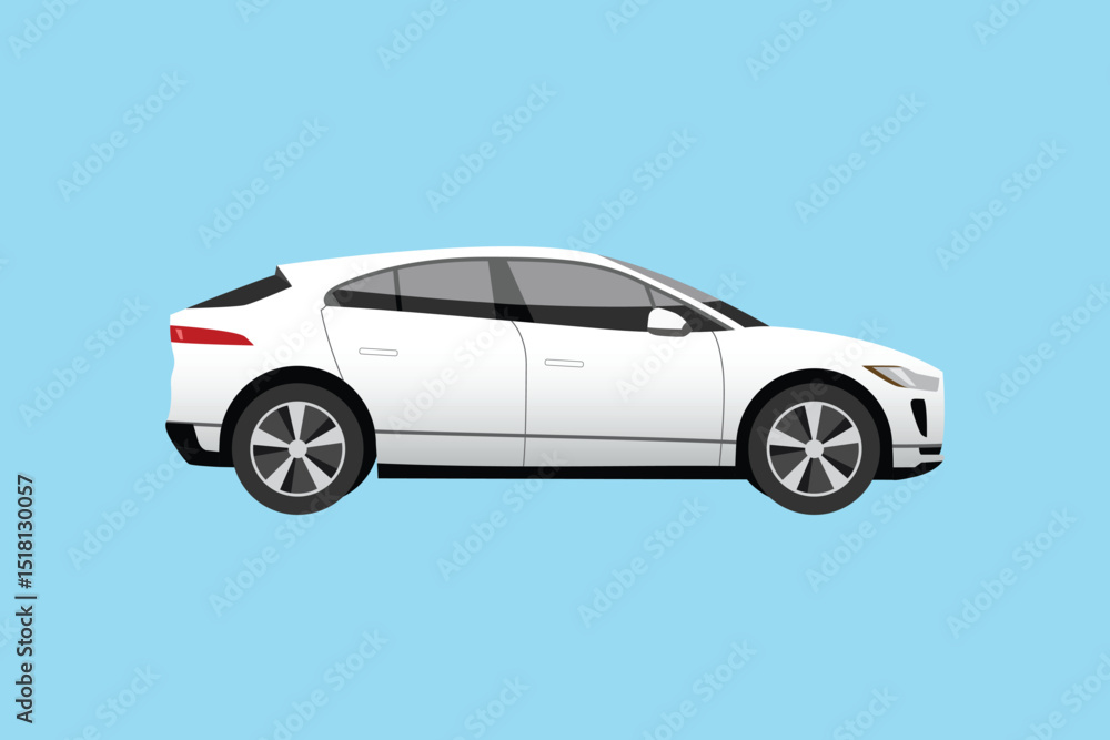 Fototapeta premium Smart car isolated on blue background