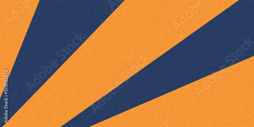 Texture of old craft orange and navy blue color paper background, macro. Structure of vintage abstract ginger cardboard with gradient and rainbow, rays pattern. Felt backdrop.