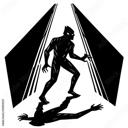 scurrying through shadow