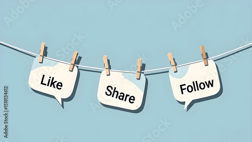 like share follow concept