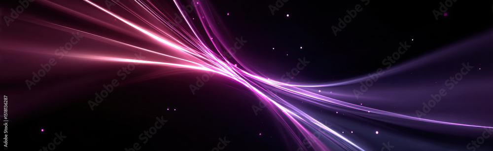 Obraz premium Abstract light trails in vibrant pink and purple hues create dynamic and energetic atmosphere, perfect for backgrounds or digital designs. flowing lines evoke sense of movement and creativity
