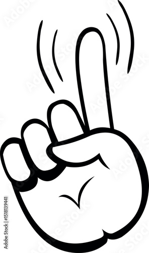 vector illustration drawing black and white icon hand saying no gesture