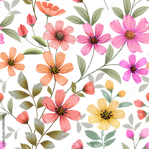 Wallpaper Mural Flowers pattern1508 Torontodigital.ca