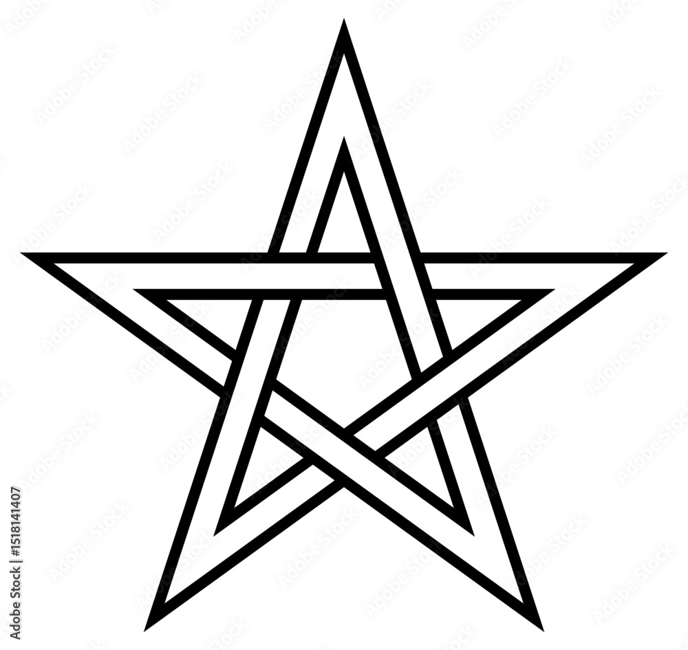 Ταπετσαρία Celtic knot pentagram symbol outline icon on white background