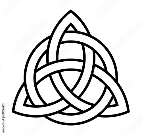 Triquetra Trinity Celtic knot outline icon. Clipart image isolated on background.