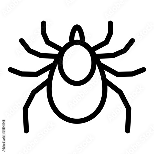 Simple black line tick icon vector illustration. Clipart image isolated on background.