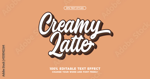 Creamy Latte: Playful and fun text effects in soft pastel colors. A stylish, editable font with a creamy, sweet vibe. Perfect for food, poster, sign, magazine, and advertising purpose.