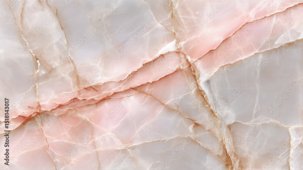 Fototapeta premium Smooth Matte Marble Texture Delicate Ivory Veins Subtle Blush Pink Tones