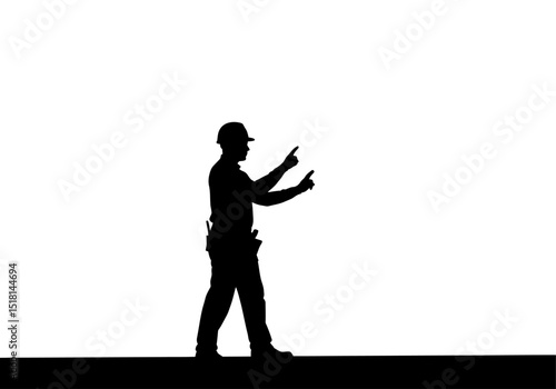 Construction Worker Silhouette Directing, Planning, and Supervising