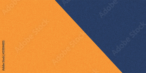 Texture of old craft orange and navy blue color paper background, macro. Structure of vintage abstract ginger cardboard with gradient and rainbow, rays pattern. Felt backdrop.