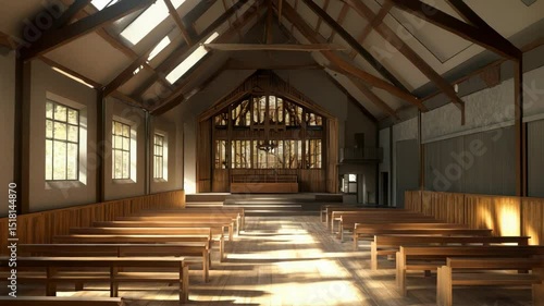 Wallpaper Mural Sacred Space - Cinematic Church Interior Torontodigital.ca