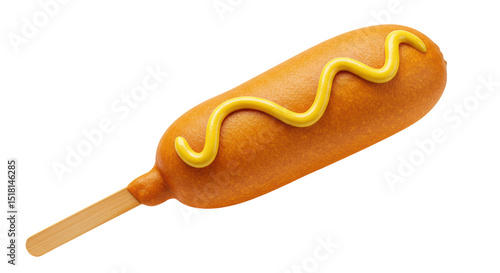 Tapety artystyczne Isolated Corn Dog with Mustard