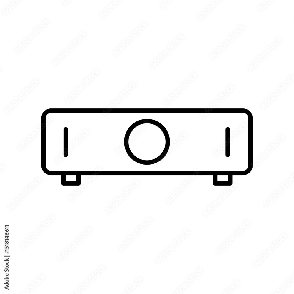 Obraz premium Home Projector Front View Line Icon