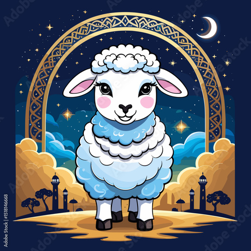 idul adha goat vector art,  moslem qurban