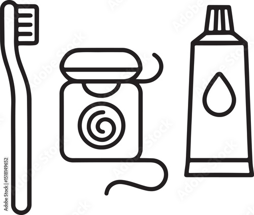 dental hygiene icon set