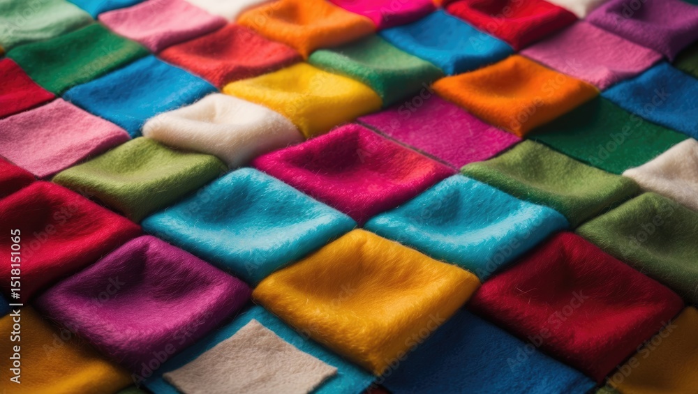 Close-up of colorful felt ball fabric texture for decorative background Close-up of colorful felt ball fabric texture for decorative background