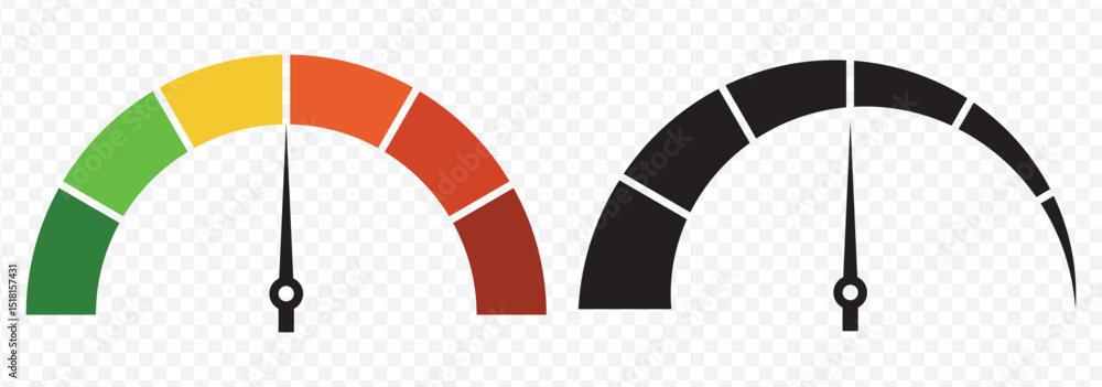Photography Dashboard speedometer icons set