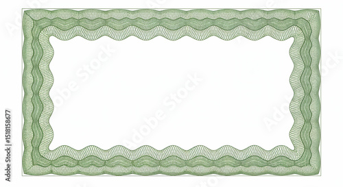 Intricate Green Decorative Frame On White Background