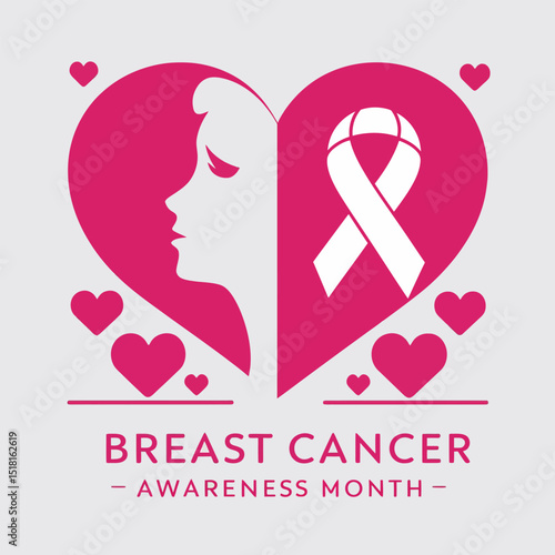 Stylized and symbolic image promoting Breast Cancer Awareness Month.