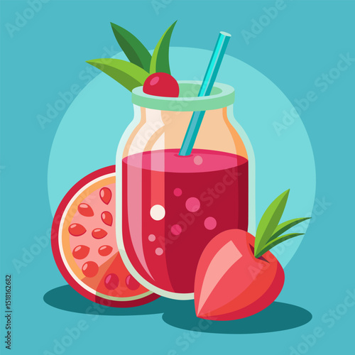 Refreshing Fruit Smoothie Recipe.  Strawberry and Pomegranate Blend
