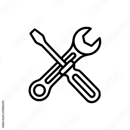 Wrench and screwdriver crossed icon