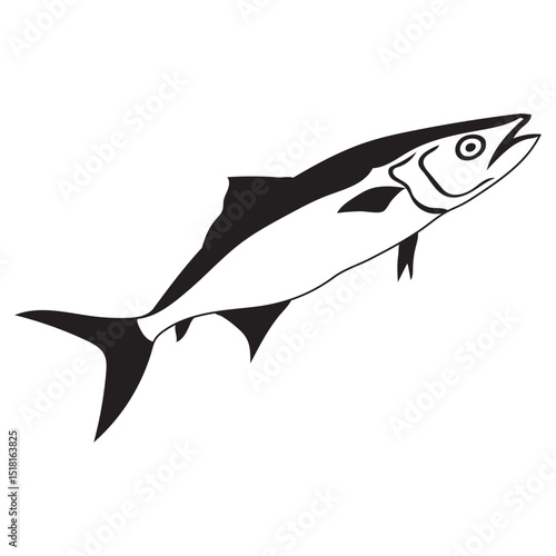 Salmon fish silhouette vector illustration