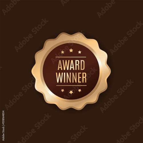 Award Winner Creative Badge Idea Stylist and elegant golden shield design
