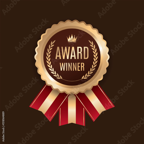 Award Winner Creative Badge Idea Stylist and elegant golden shield design