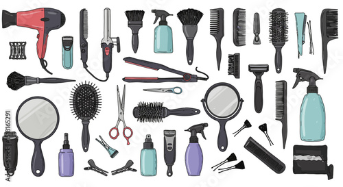 Professional Hairdressing Tools and Accessories Collection