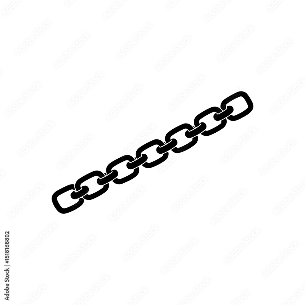 Obraz premium Chain silhouette icon vector flat design.