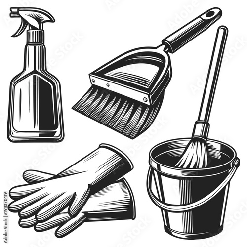 Cleaning Services & Home Care Products Icon Set PNG | Professional Cleaning, Household Care, Sanitation Tools