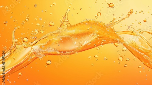 Bright splash of orange liquid energizes