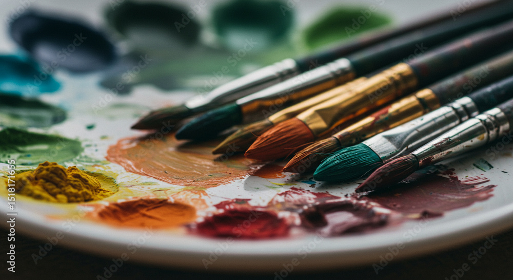 Obraz premium brushes and palette