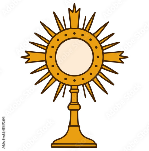 Corpus Christi illustration colored, Catholic holiday feast, eucharist icon vector transparent background