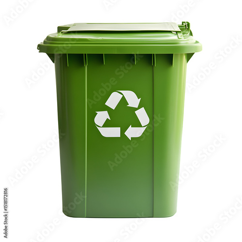 recycle bin with green grass