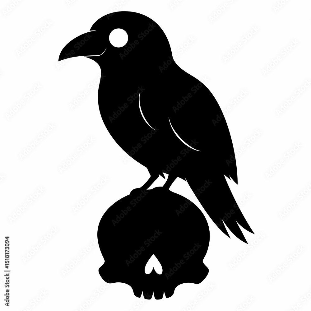 Fototapeta premium crow on a white background